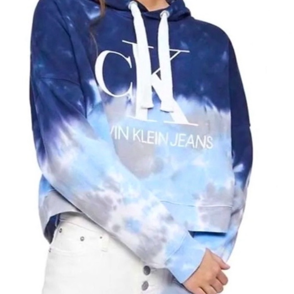 Calvin Klein Women’s Blue Tie-Dye Hoodie